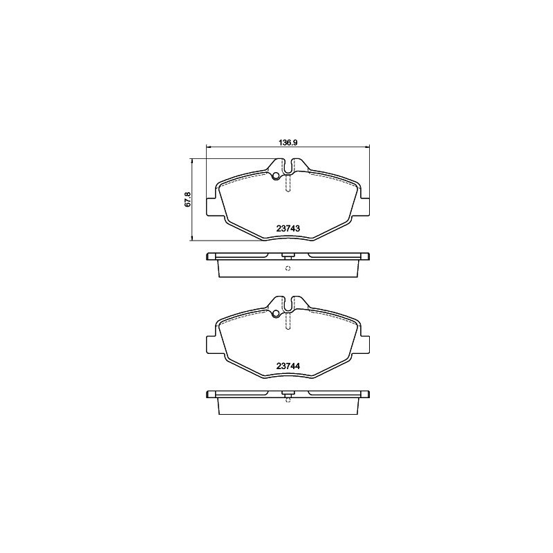 HELLA 8DB 355 018-731 Plaquettes de frein Avant pour