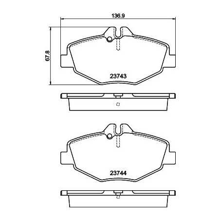 HELLA 8DB 355 018-731 Klocki hamulcowe Przód dla