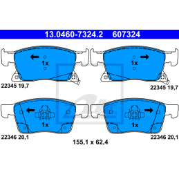 FRONT Brake Pads for Opel Vauxhall Astra K (2015-present) ATE 13.0460-7324.2