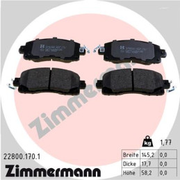 ZIMMERMANN 22800.170.1 Brake Pads