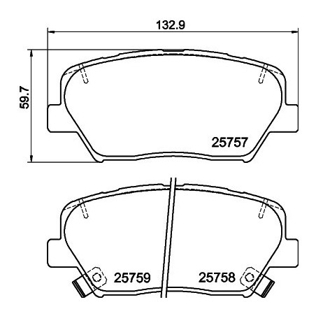 HELLA 8DB 355 020-871 Brzdové destičky Přední pro