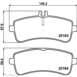 HELLA 8DB 355 021-521 Plaquettes de frein Arrière pour