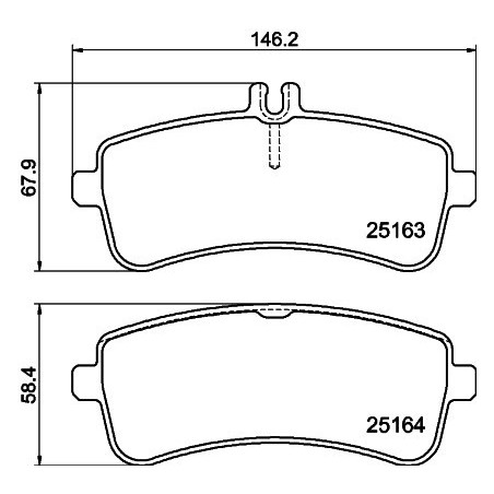 HELLA 8DB 355 021-521 Brzdové platničky Zadné pre