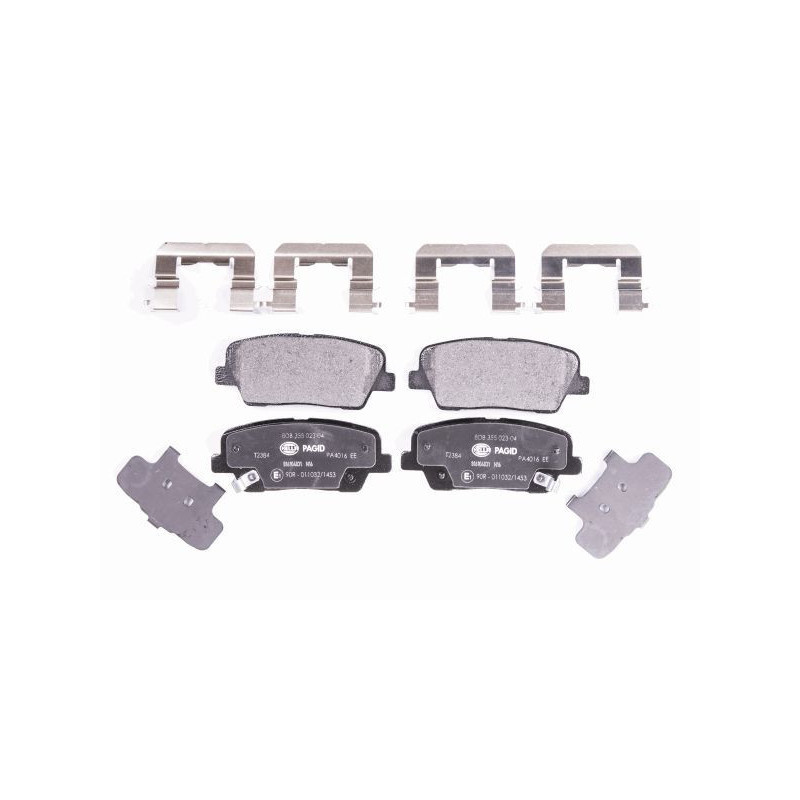HELLA 8DB 355 023-041 Pastillas de freno Trasero para