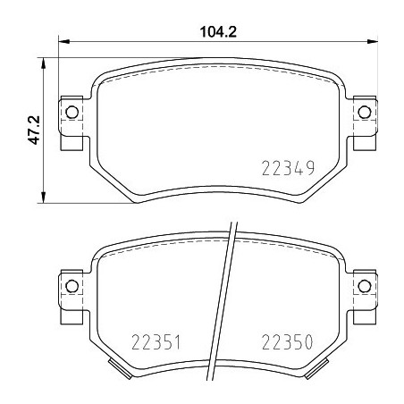 HELLA 8DB 355 025-561 Plaquettes de frein Arrière pour