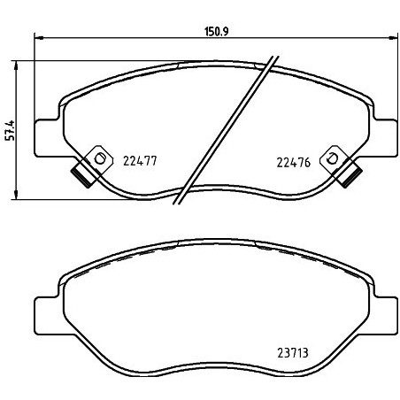 HELLA 8DB 355 025-631 Brzdové destičky Přední pro