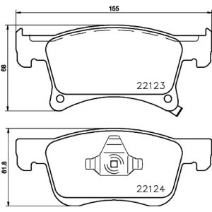 HELLA 8DB 355 023-021 Plaquettes de frein Avant pour