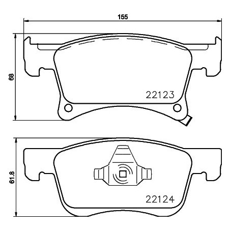 HELLA 8DB 355 023-021 Brzdové platničky Predné pre