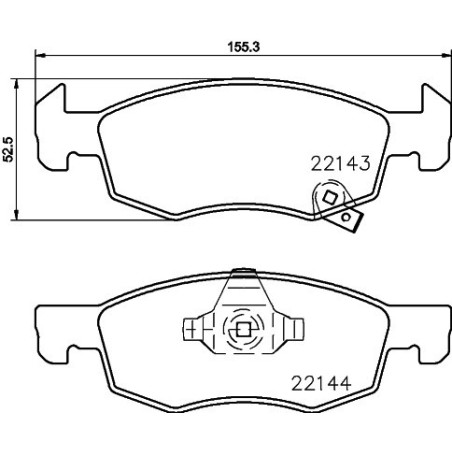 HELLA 8DB 355 023-261 Brake Pads Set Front for