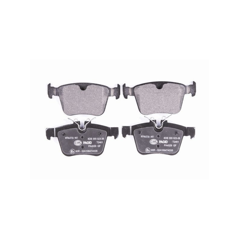 HELLA 8DB 355 023-361 Brzdové platničky Zadné pre