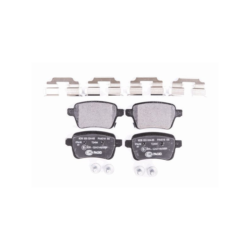 HELLA 8DB 355 024-651 Pastillas de freno Trasero para