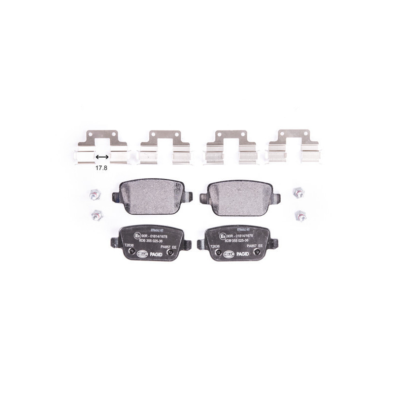 HELLA 8DB 355 025-361 Brake Pads Set Rear for