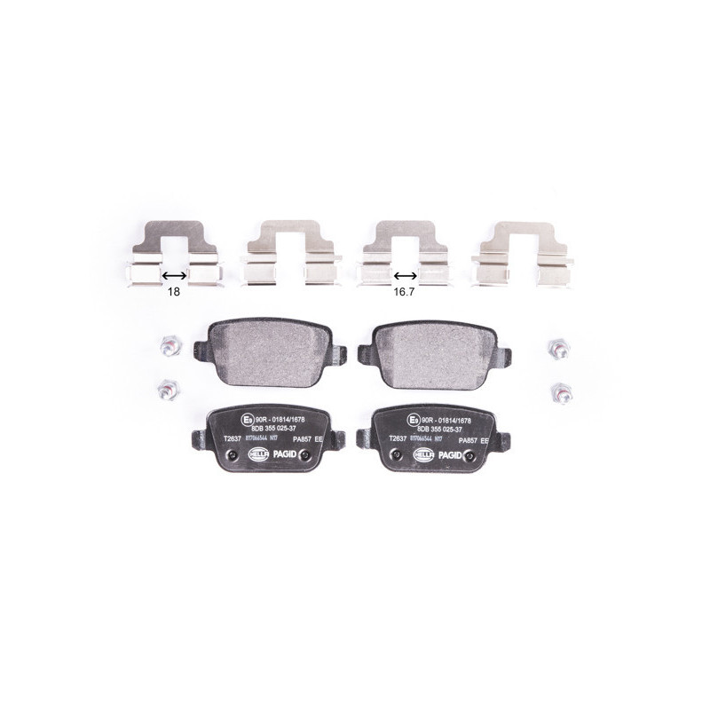 HELLA 8DB 355 025-371 Pastillas de freno Trasero para
