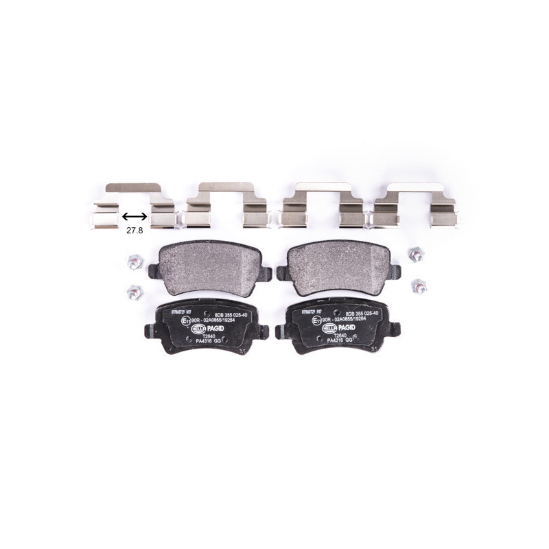 HELLA 8DB 355 025-401 Klocki hamulcowe Tył dla