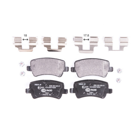 HELLA 8DB 355 025-411 Plaquettes de frein Arrière pour