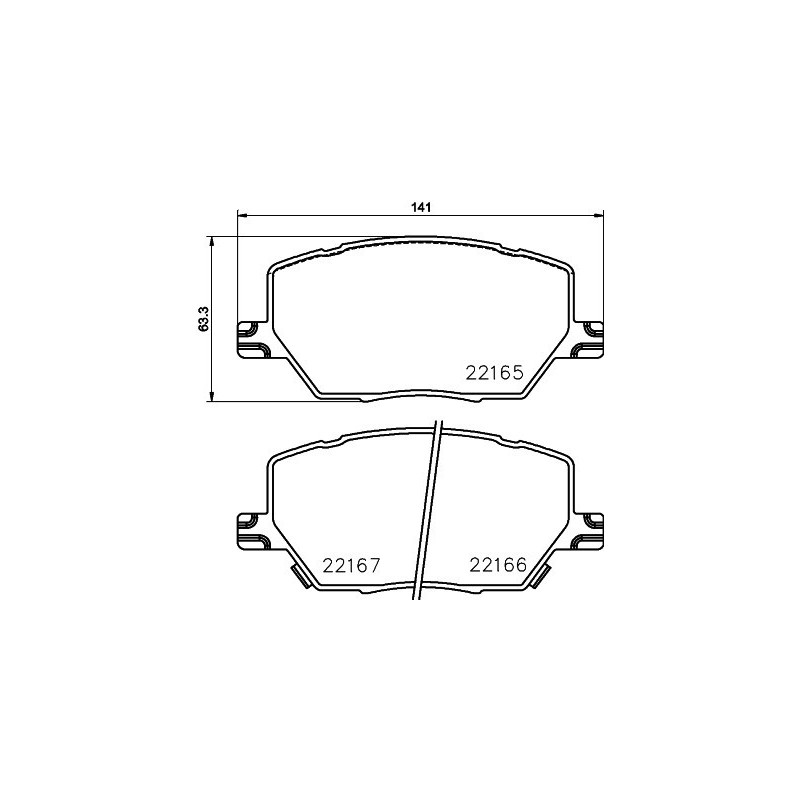 HELLA 8DB 355 024-711 Brzdové destičky Přední pro