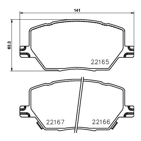 HELLA 8DB 355 024-711 Brzdové platničky Predné pre