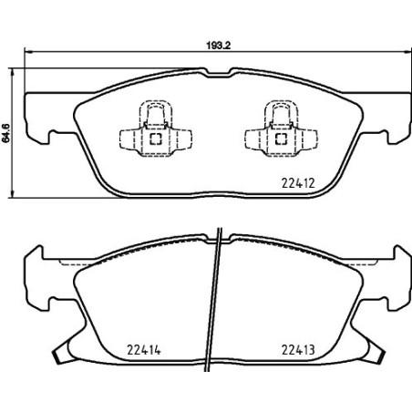 HELLA 8DB 355 024-981 Brzdové platničky Predné pre