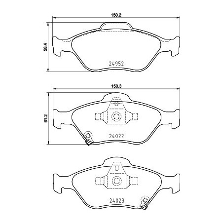 HELLA 8DB 355 025-321 Brzdové destičky Přední pro