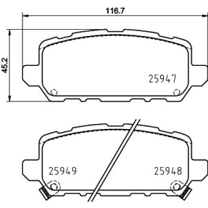 HELLA 8DB 355 025-591 Pastillas de freno Trasero para