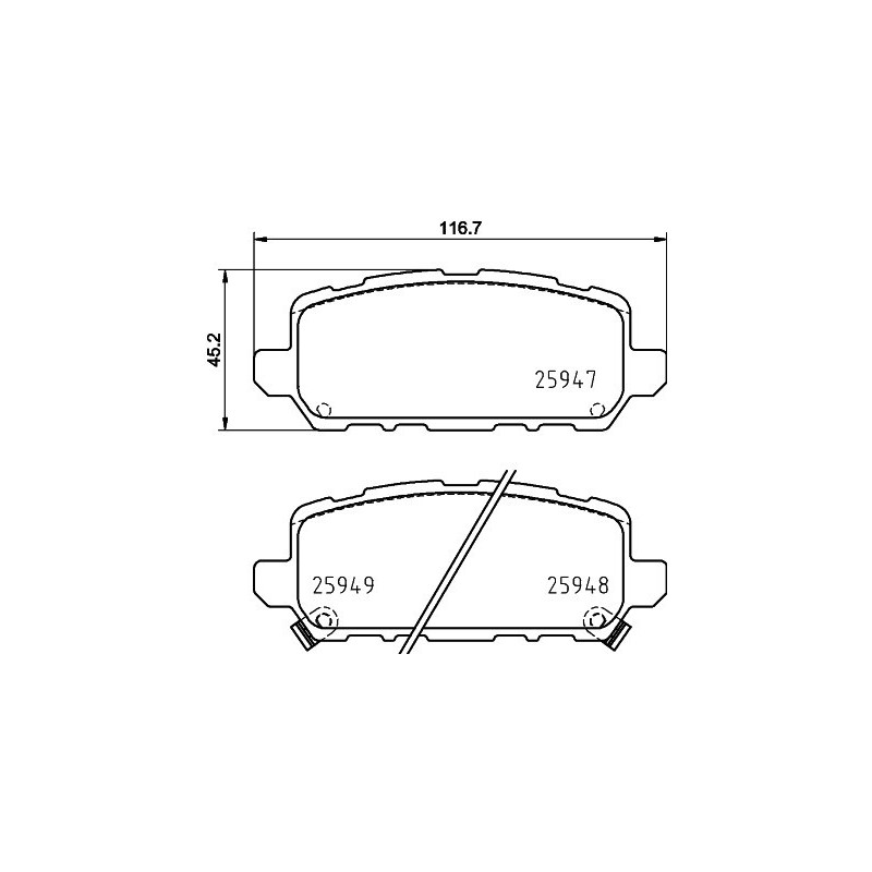 HELLA 8DB 355 025-591 Plaquettes de frein Arrière pour