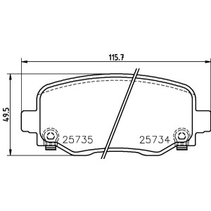HELLA 8DB 355 024-701 Klocki hamulcowe Tył dla