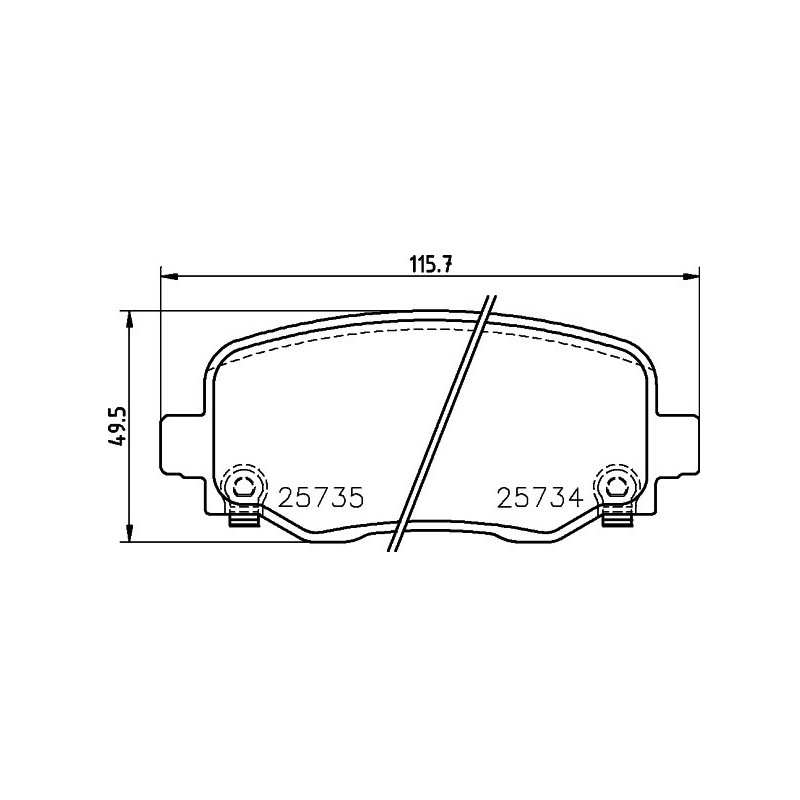 HELLA 8DB 355 024-701 Brzdové platničky Zadné pre