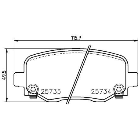 HELLA 8DB 355 024-701 Brzdové platničky Zadné pre