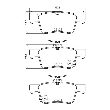 HELLA 8DB 355 025-251 Brzdové destičky Zadní pro