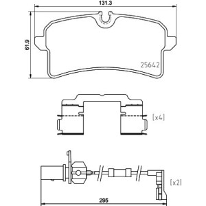HELLA 8DB 355 025-291 Brzdové platničky Zadné pre