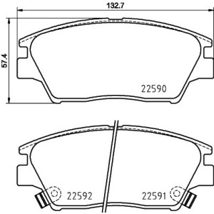 HELLA 8DB 355 025-741 Brake Pads Set Front for