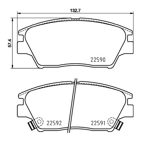 HELLA 8DB 355 025-741 Brzdové destičky Přední pro