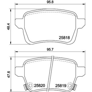 HELLA 8DB 355 036-431 Brzdové platničky Zadné pre