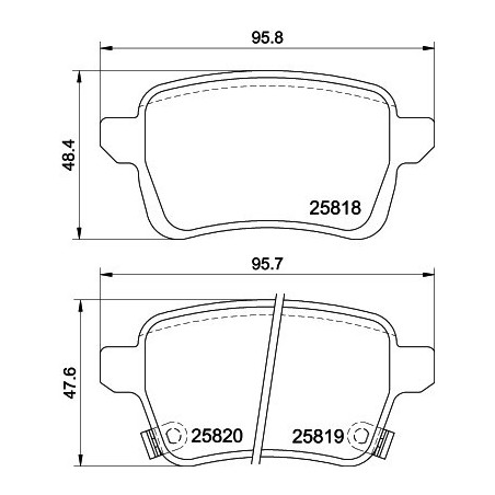 HELLA 8DB 355 036-431 Pastillas de freno Trasero para