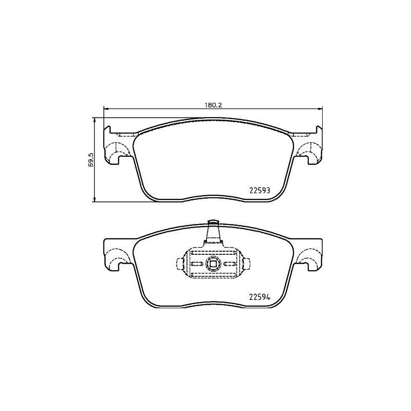 HELLA 8DB 355 031-541 Brzdové platničky Predné pre