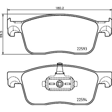 HELLA 8DB 355 031-541 Brzdové platničky Predné pre