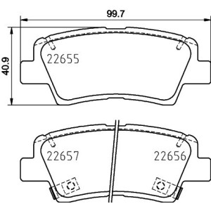 HELLA 8DB 355 031-681 Pastillas de freno Trasero para