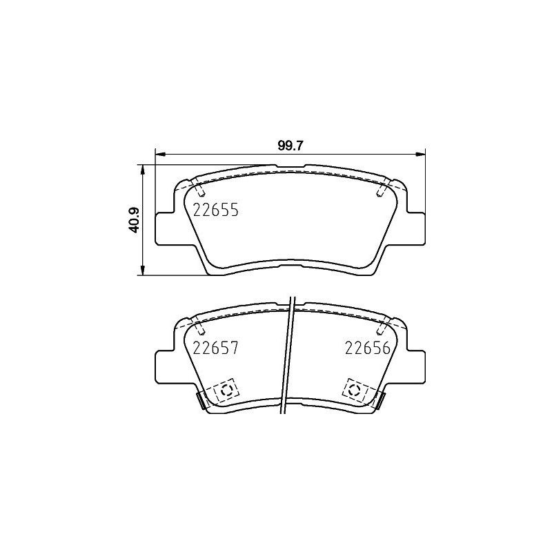 HELLA 8DB 355 031-681 Plaquettes de frein Arrière pour