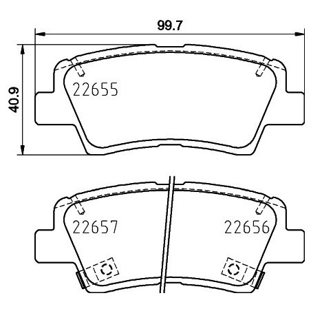 HELLA 8DB 355 031-681 Brzdové destičky Zadní pro