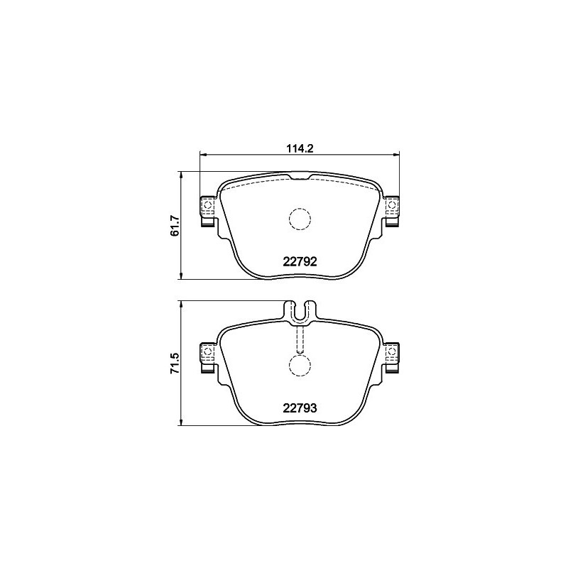 HELLA 8DB 355 032-161 Pastillas de freno Trasero para