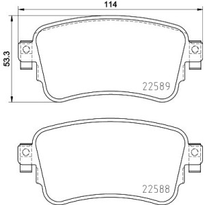 HELLA 8DB 355 037-681 Brzdové platničky Zadné pre