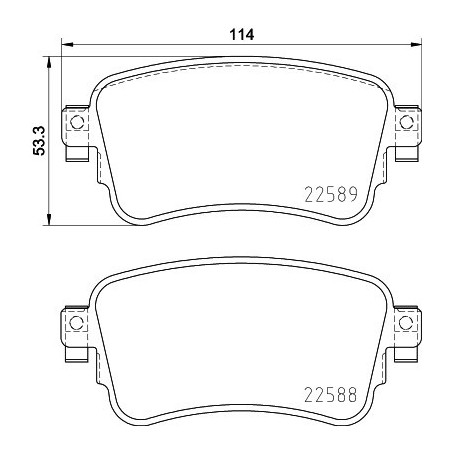 HELLA 8DB 355 037-681 Brzdové platničky Zadné pre
