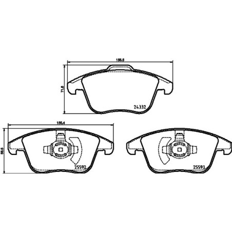 HELLA 8DB 355 037-781 Klocki hamulcowe Przód dla