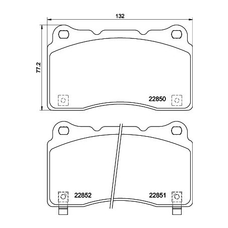 HELLA 8DB 355 039-151 Brzdové platničky Predné pre