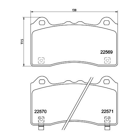 HELLA 8DB 355 025-831 Brzdové platničky Predné pre