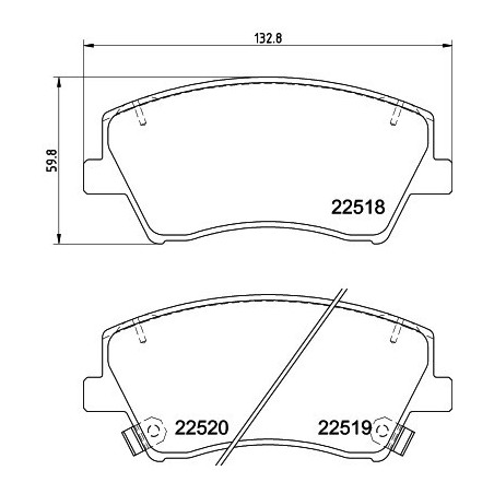 HELLA 8DB 355 039-041 Brzdové platničky Predné pre