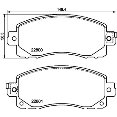 HELLA 8DB 355 039-161 Brzdové destičky Přední pro