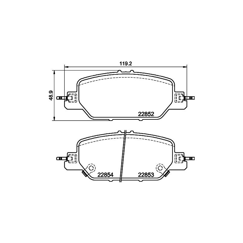 HELLA 8DB 355 039-191 Brzdové platničky Zadné pre