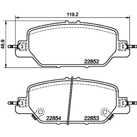 HELLA 8DB 355 039-191 Brzdové destičky Zadní pro