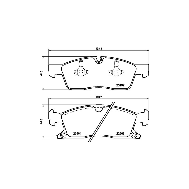 HELLA 8DB 355 039-961 Brzdové platničky Predné pre